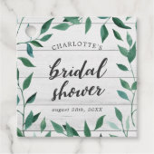 Landelijke groene bruidsdouche bedankjes labels (Voorkant)