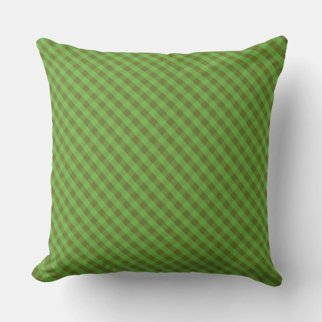 Landelijke groene check Gingham-kussen, Pillow Kussen (Voorkant)