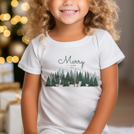Landelijke groene dennenbomen Kerstvakantie T-shirt