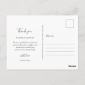 Landelijke groene huwelijksfoto dankjewel briefkaart (Achterkant)