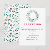 Landelijke groene krans | Trouwreceptie-insteekkaa Kaart (Voorkant / Achterkant)