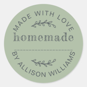 Landelijke groene zelfgebakken waar van Laurel Ronde Sticker