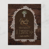 Landelijke Gypsophila Kant FOTOBRUILOFT UITNODIGIN (Voorkant)