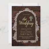 Landelijke Gypsophila Kant FOTOBRUILOFT UITNODIGIN Kaart (Voorkant)