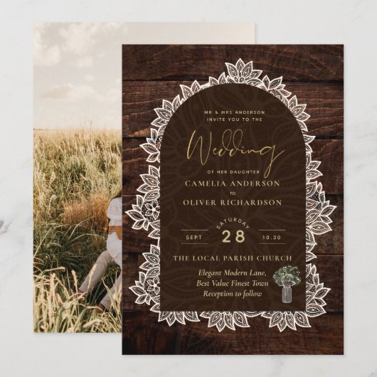 Landelijke Gypsophila Kant FOTOBRUILOODKAART Kaart (Voorkant / Achterkant)