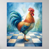 Landelijke Haan Boerderij Keuken Poster (Voorkant)