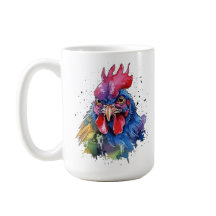 Landelijke Haan Kip Watercolor Stijl