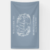 Landelijke handgetekende bloemenslinger script bru spandoek (Verticaal)