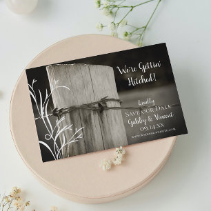 Landelijke hek Post Land Boerderij Weddenschap Save The Date