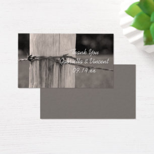 Landelijke hek Post Land Ranch Wedding Favor Label Visitekaartjes