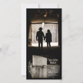 Landelijke hek Post Land Westerne bruiloft Save The Date (Voorkant)