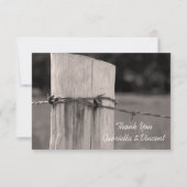 Landelijke hek Post Landbruiloft Bedankkaart (Voorkant)