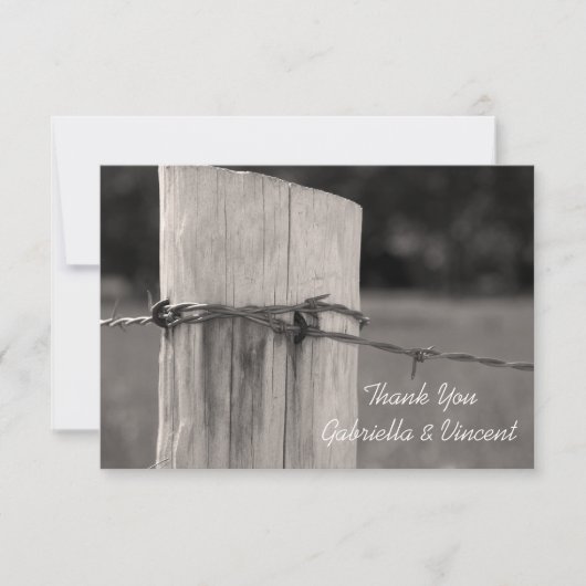 Landelijke hek Post Landbruiloft Bedankkaart (Voorkant)