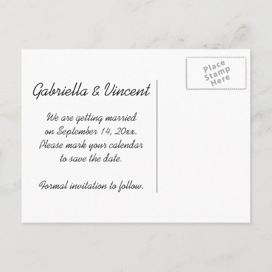Landelijke hek Post Weddenschap Bespaar de datum Aankondigingskaart (Achterkant)