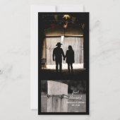 Landelijke hek post Western net getrouwd fotokaart Aankondiging (Voorkant)