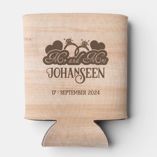 Landelijke Heren en Dames Landelijke Houten Elegan Blikjeskoeler (Achterkant)