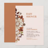 Landelijke herfst bloemige babyshower uitnodiging (Voorkant / Achterkant)