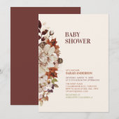 Landelijke herfst bloemige babyshower uitnodiging (Voorkant / Achterkant)