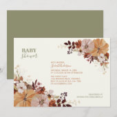 Landelijke herfst bloemige babyshower uitnodiging (Voorkant / Achterkant)