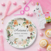 Landelijke herfst bloemige bruidsdouche papieren bordje (Feest)