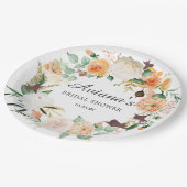 Landelijke herfst bloemige bruidsdouche papieren bordje (Gekanteld)