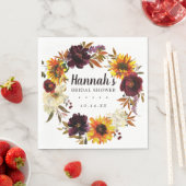 Landelijke herfst bloemige bruidsdouche servet (Insitu)