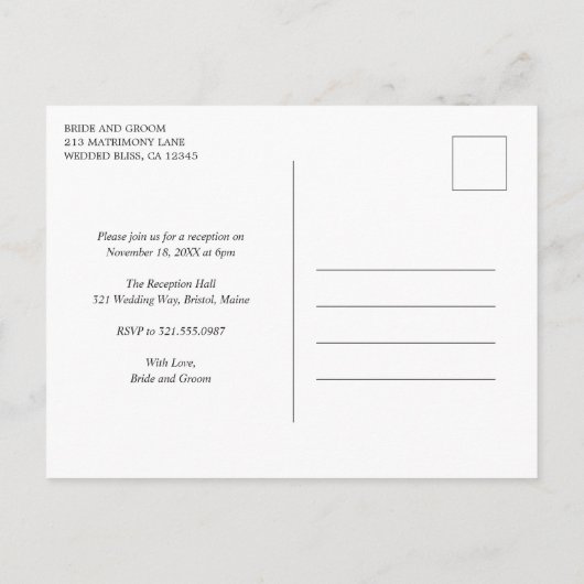 Landelijke herfst bloemige elegante trouwdag aankondigingskaart (Achterkant)