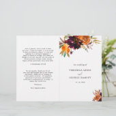 Landelijke herfst bloemige elegante trouwprogramma (Staand voorkant)
