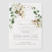 Landelijke Herfst Bloemige Eucalyptus Bruiloft Vellum Uitnodigingen (Voorkant)