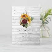 Landelijke herfst - Bloemrijke plattelandshuwelijk Save The Date (Staand voorkant)