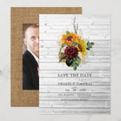 Landelijke herfst - Bloemrijke plattelandshuwelijk Save The Date (Voorkant / Achterkant)