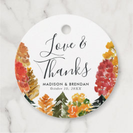 Landelijke herfst bos herfst bruiloft bedankjes labels