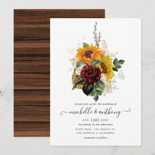 Landelijke Herfst - Bruidsboeket voor een herfsttr Kaart