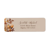 Landelijke herfst bruiloft retouradres etiket (Voorkant)