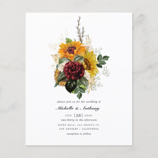 Landelijke Herfst - Bruiloftsinvatie met herfstblo Flyer (Voorkant)