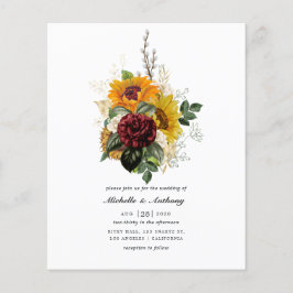 Landelijke Herfst - Bruiloftsinvatie met herfstblo Flyer