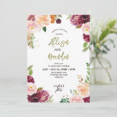 Landelijke herfst elegante esdoorn bruiloft kaart (Staand voorkant)