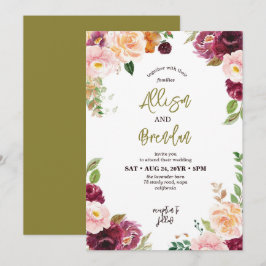 Landelijke herfst elegante esdoorn bruiloft kaart