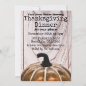 Landelijke herfst- en oogstpomp Thanksgiving-diner Kaart (Voorkant)