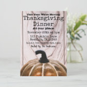 Landelijke herfst- en oogstpomp Thanksgiving-diner Kaart (Staand voorkant)