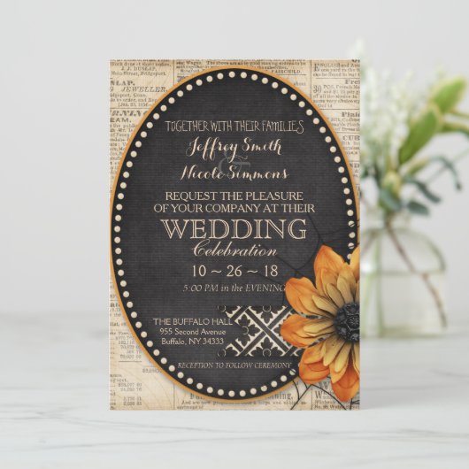 Landelijke herfst Halloween schuur bruiloft Kaart (Staand voorkant)