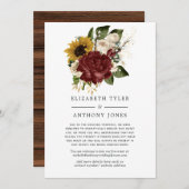 Landelijke Herfst - Herfstbloemen Bruiloft Gasthee Aankondiging (Voorkant / Achterkant)