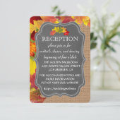 Landelijke herfst jute bruiloftsreceptie-omheining kaart (Staand voorkant)