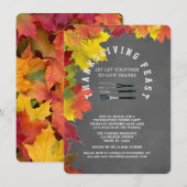 Landelijke herfst-krijtbord Thanksgiving dinerfees Kaart (Voorkant / Achterkant)