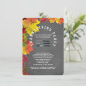 Landelijke herfst-krijtbord Thanksgiving dinerfees Kaart (Staand voorkant)