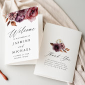 Landelijke herfst Marsala bloemige bruiloft Programma