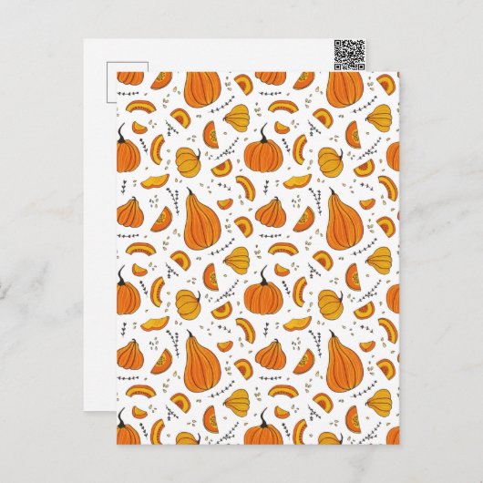 Landelijke herfst pumpkin feestdagenkaart (Voorkant / Achterkant)