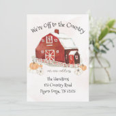 Landelijke Herfst Rode Barn Moving Announge Kaart (Staand voorkant)