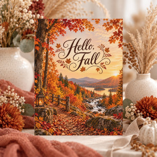 Landelijke herfst seizoen illustratie briefkaart