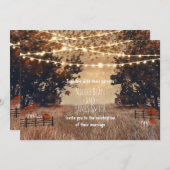 Landelijke herfst trouwkaarten voor op het veld kaart (Voorkant / Achterkant)